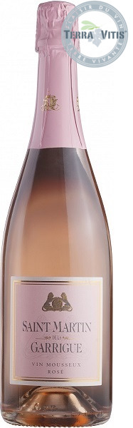 Вино игристое Сент Мартин де ла Гарриг Прасковейское (Saint Martin) розовое брют 0,75л Крепость 12%