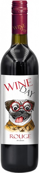 Вино Вайн Дэй Rouge (Wine Day Rouge Mi-douxt) красное полусладкое 0,75л Крепость 12%