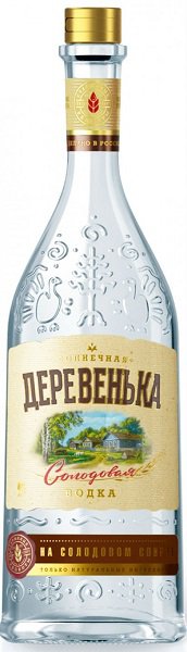 Водка Деревенька Солнечная Солодовая (Vodka Derevenka Solnechnaya) 0,25л Крепость 40%