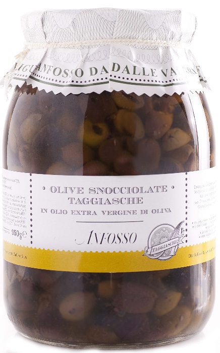 Оливки Анфоссо Таджаске (Anfosso Taggiasche) без косточек в подсолнечном масле 900гр стекло