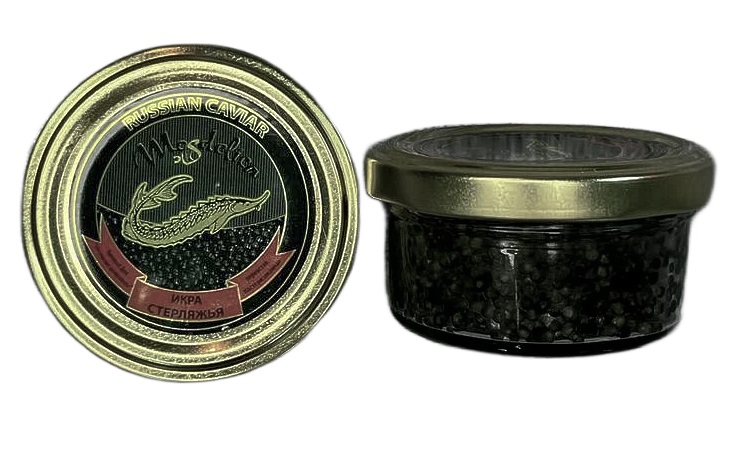 Икра Стерляди черная (Sterlet caviar is black) 100гр в стеклянной банке