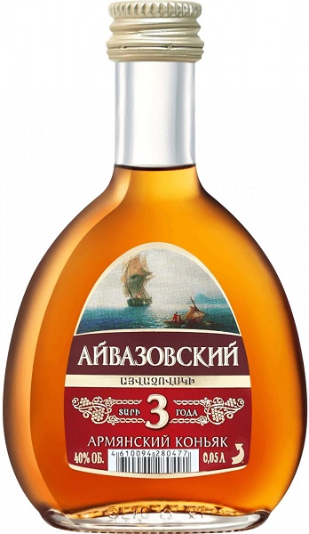 Коньяк Айвазовский (Cognac Aivazovsky) 3 года 50 мл Крепость 40%