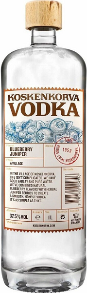 Водка Коскенкорва Черника и Можжевельник (Koskenkorva Blueberry Juniper) 1л Крепость 40%