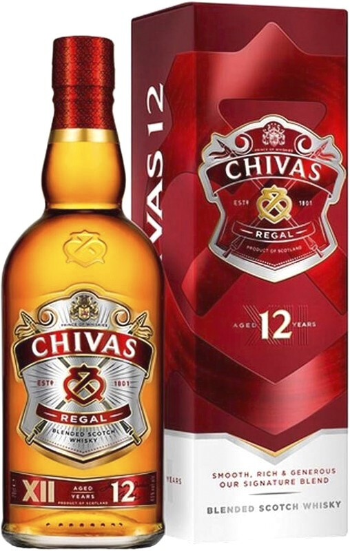 Виски Чивас Ригал (Whiskey Chivas Regal) 12 лет 0,7л Крепость 40% в подарочной коробке