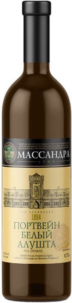 Вино Массандра Портвейн белый Алушта (Massandra Port White Alushta) белое сладкое 0,75л 17%