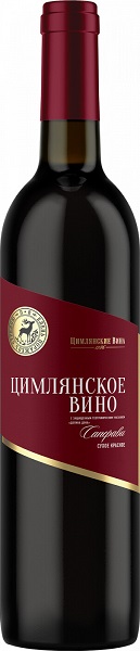 Вино Цимлянское Саперави (Tsimlyanskoe Vino Saperavi) красное сухое 0,75л Крепость 12,6%