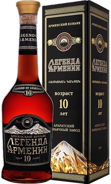 Коньяк Легенда Армении (Legenda Armenii) 10 лет 0,5л 40% в подарочной коробке