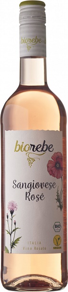 Вино БИОребе Санджовезе Розе (BIOrebe Sangiovese Rose) розовое полусухое 0,75л Крепость 12%