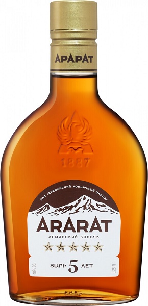 Коньяк Арарат 5 звезд (Ararat 5 stars) 5 лет 250мл Крепость 40%