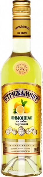 Настойка Стрижамент Лимонная (Strizament Limonnaya) полусладкая 0,5л Крепость 30%.
