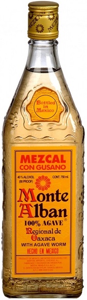 Мескаль Монте Албан (Mezcal Monte Alban) с гусеницей агавы 0,75л Крепость 40%