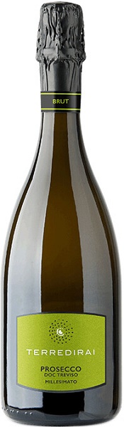 Вино игристое Терре ди Рай Просекко Тревизо Брют Миллезимато (Terre di Rai) белое сухое 0,75л 11%