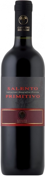 Вино Дуэ Пальме Примитиво (Due Palme Primitivo) красное полусухое 0,75л Крепость 14,5%