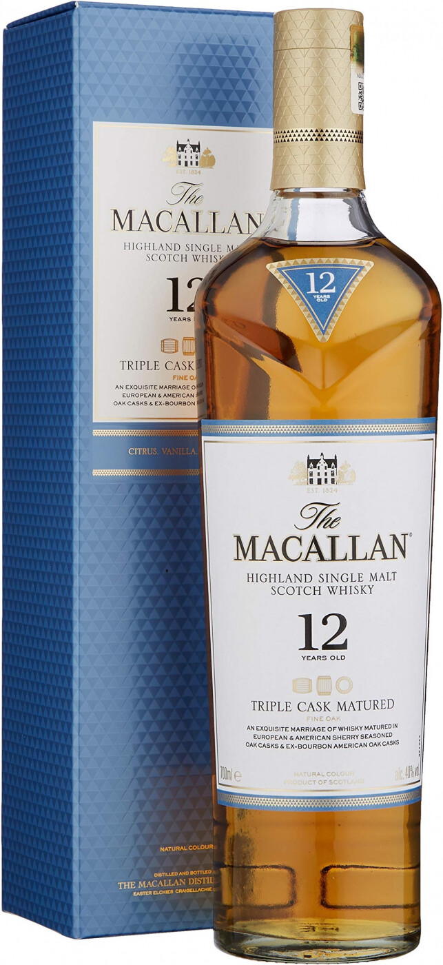 Виски Макаллан Трипл Каск Мэтьюэд (The Macallan Triple Cask) 12 лет 0,7л 40% в подарочной коробке