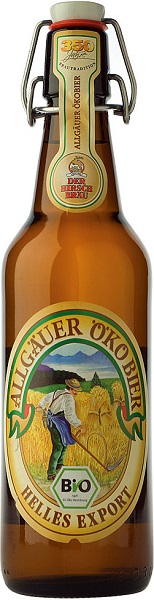 Пиво Хиршбрау Альгоер Око бир (Beer Allgauer Okobier) фильтрованное светлое 0,5л Крепость 5,2%