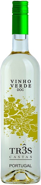 Вино Трес Кашташ Винью Верде (Tres Castas Vinho Verde) белое полусухое 0,75л Крепость 10%