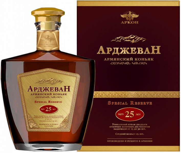 Коньяк Арджеван (Cognac Arjevan) 25 лет 0,7л Крепость 40% в подарочной коробке