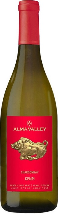 Вино Альма Валлей Шардоне (Alma Valley Chardonnay) белое сухое 0,75л Крепость 13%