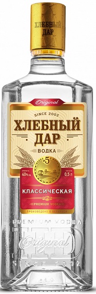 Водка Хлебный Дар Классическая (Khlibnij Dar Klassicheskaya) 0,5л Крепость 40%