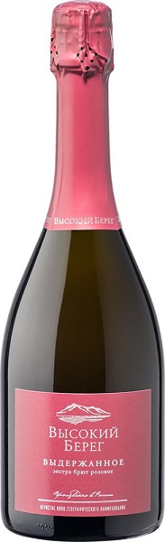 Вино игристое Высокий Берег (Vysokij Bereg) розовое экстра брют 0,75л Крепость 13%