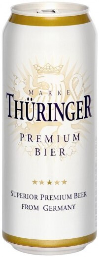 Пиво Тюрингер Премиум (Beer Thuringer Premium) светлое 0,5л Крепость 4,3% в жестяной банке