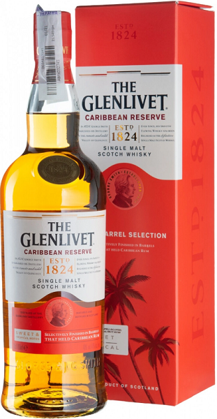 Виски Гленливет Каррибиан Резерв (The Glenlivet Caribbean Reserve) 0,7л 40% в подарочной коробке
