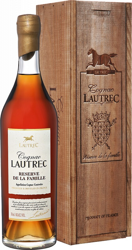 Коньяк Лотрек Резерв де ля Фамий (Cognac Lautrec Reserve de la Famille) КС 10 лет 0,7л 40% в дер/уп