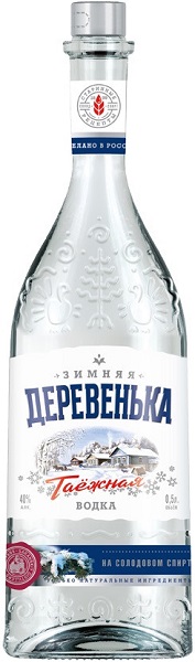 Водка Деревенька Зимняя Таёжная (Derevenka Winter) 0,5л Крепость 40%