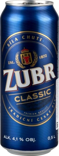 Пиво Зубр Классик (Zubr Classic) светлое 0,5л Крепость 4,1% в жестяной банке