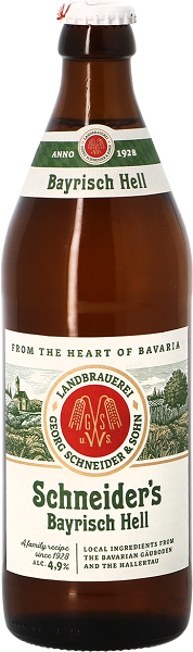 Пиво Шнайдер Байриш Хель (Schneider Bayrisch Hell) светлое 0,5л Крепость 4,9%