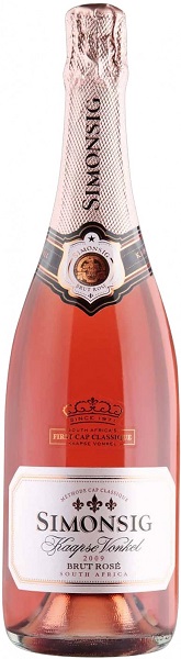 Вино игристое Симонсиг Каапсе Вонкель Брют Розе (Simonsig) розовое брют 0,75л Крепость 12%