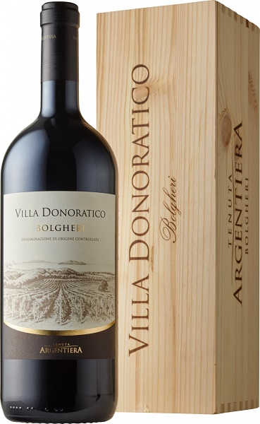 Вино Вилла Доноратико (Villa Donoratico) красное сухое 1,5л Крепость 14,5% в деревянной коробке