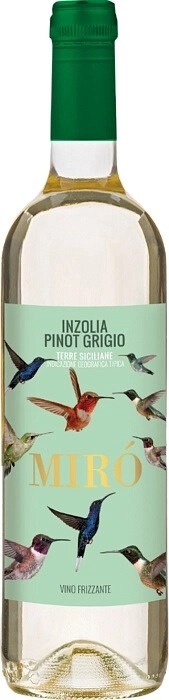 Вино игристое Миро Инзолия Пино Гриджио (Miro Inzolia-Pinot Grigio Frizzante) белое брют 0,75л 11%