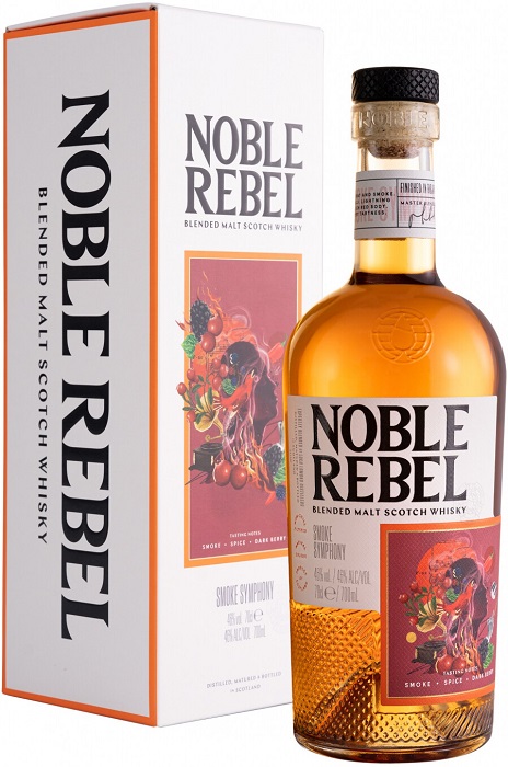 Виски Нобл Ребел Смоук Симфони Блендед Молт (Noble Rebel) 3 года 0,7л 46% в подарочной коробке
