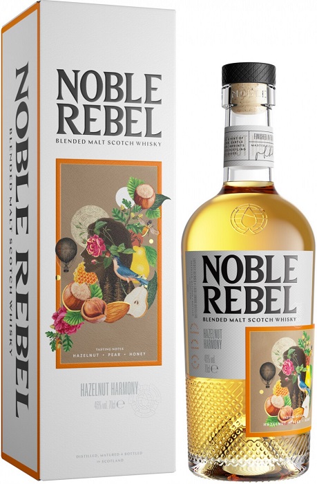 Виски Нобл Ребел Хезелнат Хэрмони Блендед Молт (Noble Rebel Hazelnut) 3 года 0,7л 46% в коробке