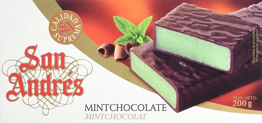 Шоколад San Andres Темный шоколад с мятной начинкой Mint Chocolate 200гр
