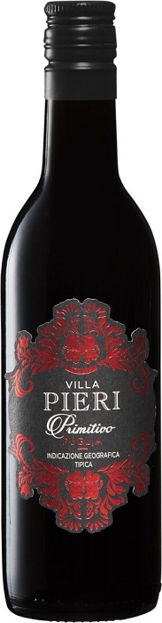 Вино Вилла Пьери Примитиво (Villa Pieri Primitivo) красное сухое 0,187л Крепость 14%