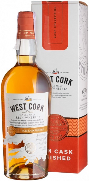 Виски Вест Корк Ром Каск (West Cork Rum Cask) 12 лет 0,7л 43% в подарочной коробке