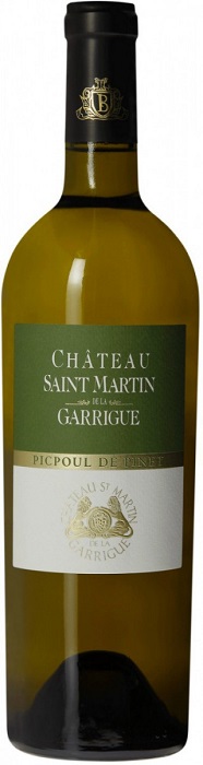 Вино Шато Сен-Мартан де ля Гарриг Пикпуль де Пине (Chateau Saint Martin) белое сухое 0,75л 13,5%