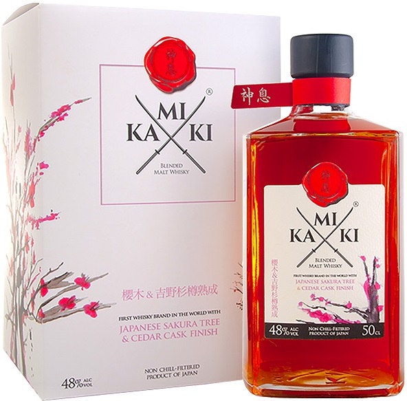 Виски Камики Сакура Вуд Блендед Молт (Kamiki Sakura) 0,5л 48% в подарочной коробке