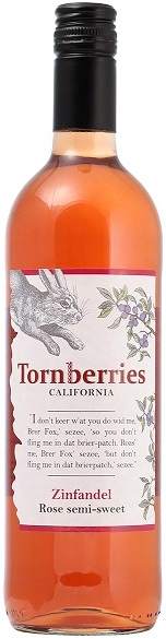 Вино Торнберрис Зинфандель Розе (Tornberries Zinfandel Rose) розовое полусладкое 0,75л 10,5%