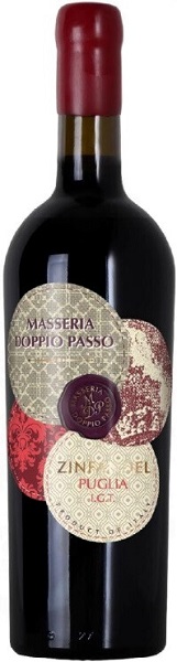 Вино Массерия Доппио Пассо Зинфандель (Doppio Passo) красное полусухое 0,75л Крепость 15%
