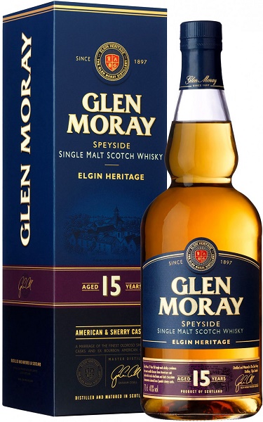 Виски Глен Морей Сингл Молт Элгин Эритаж (Glen Moray) 15 лет 0,7л Крепость 40% в коробке