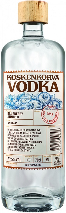 Водка Коскенкорва Черника, Можжевельник (Koskenkorva Blueberry Juniper) 0,7л Крепость 37,5%