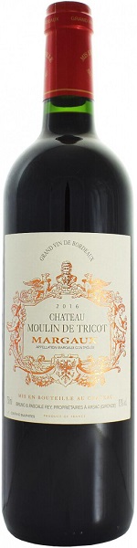 Вино Шато Мулин де Трико Марго (Chateau Moulin de Tricot Margaux) красное сухое 0,75л Крепость 13% 
