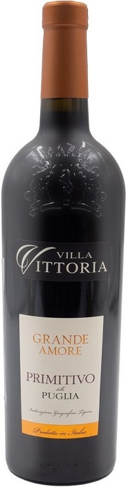 Вино Вилла Виттория Гранде Аморе Примитиво (Villa Vittoria Grande Amore) красное сухое 0,75л 14%
