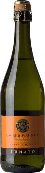 Вино игристое Лунато Ламбруско дель'Эмилия Бьянко (Lunato) белое полусладкое 0,75л Крепость 8%