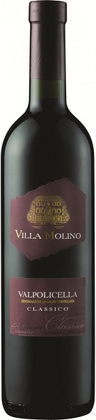 Вино Вилла Молино Вальполичелла Классико (Villa Molino) красное полусухое 0,75л Крепость 12,5%