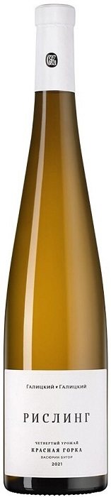 Вино Красная Горка Рислинг (Krasnaia Gorka Riesling) белое сухое 0,75л Крепость 12,3%