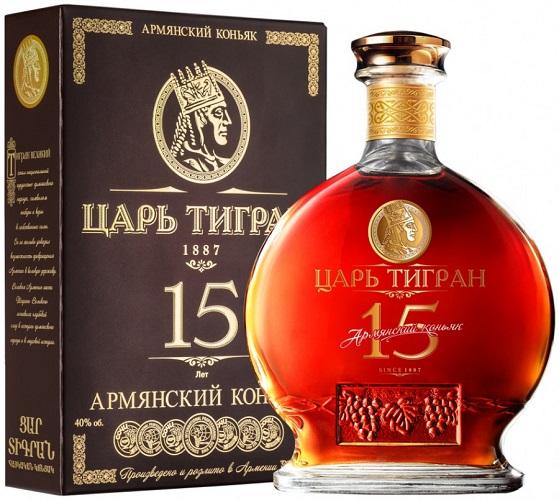 Коньяк Царь Тигран (Cognac Tsar Tigran) 15 лет 0,7л Крепость 40% в подарочной коробке